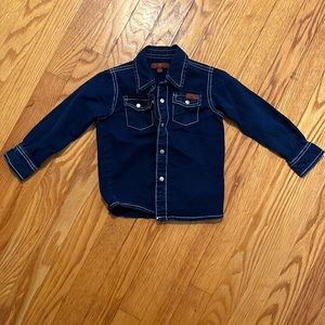 2t Blue Denim long sleeve button down 7 for all mankind